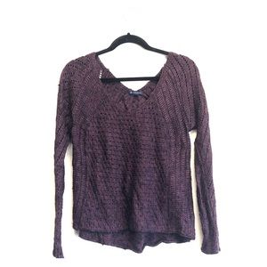 Black and eggplant sweater